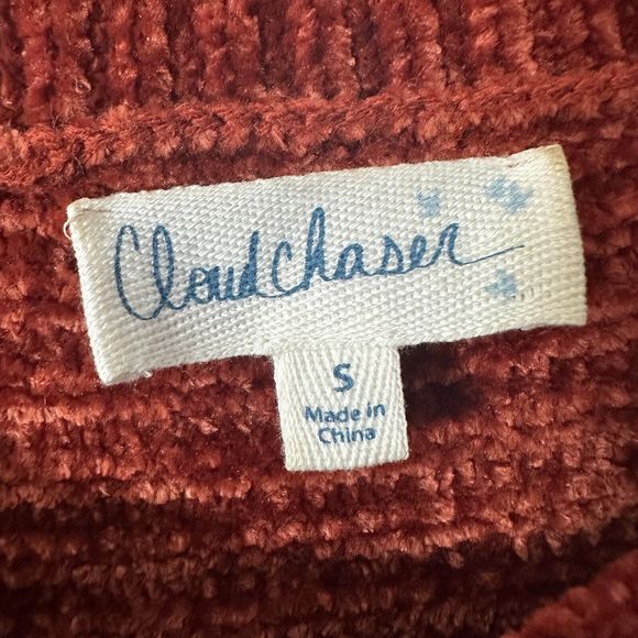 CloudChaser Women's Velvet Ribbed SuperSoft Orange Sweater Round Neck Size Small - Picture 6 of 12